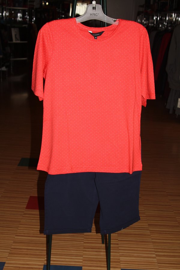 Damen  Komfort RH-Shirt 1/2 multicolor, koralle/weiß,Marine/weißt,Thymian/weiß, Krempelshort, navy,thymian