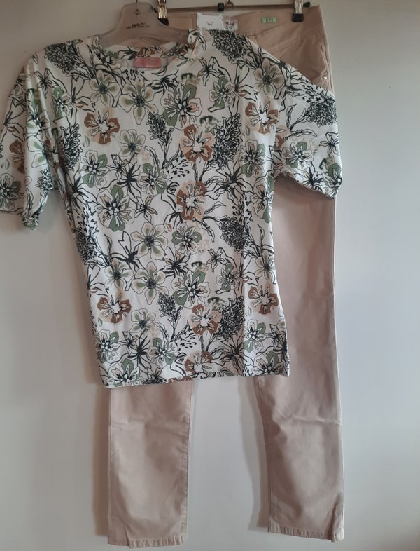 Pioneer Damen Komfort RH-Shirt 1/2 , multicolor Blumendruck