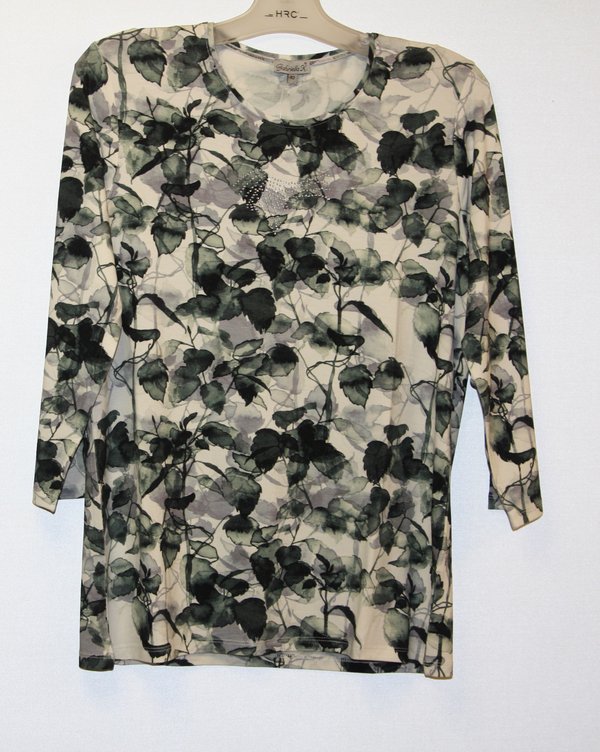 Damen  Komfort RH-Shirt 1/1 multicolor,tanne/grau/schwarz H-2022