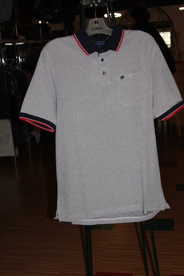 Herren-1/2 Polo Hemd mit Brusttasche, regular fit, rot/blau/weiß material mix