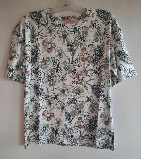 Pioneer Damen Komfort RH-Shirt 1/2 , multicolor Blumendruck