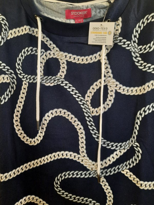 Stooker Damen RH-Shirt Carly 3/4 , navy chain