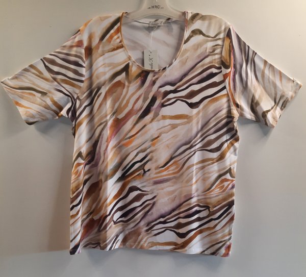 Damen  Komfort RH-Shirt 1/2 , multicolor, taube