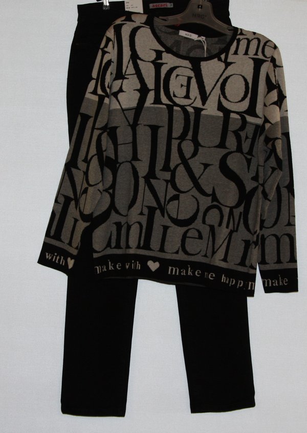 Damen-Pullover RH Long Shirt, 1/1, black/com