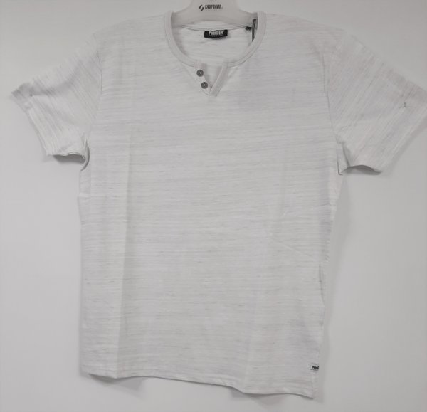 Pioneer Herren-1/2-T-Shirt Henley, regular fit, dark grey buffies