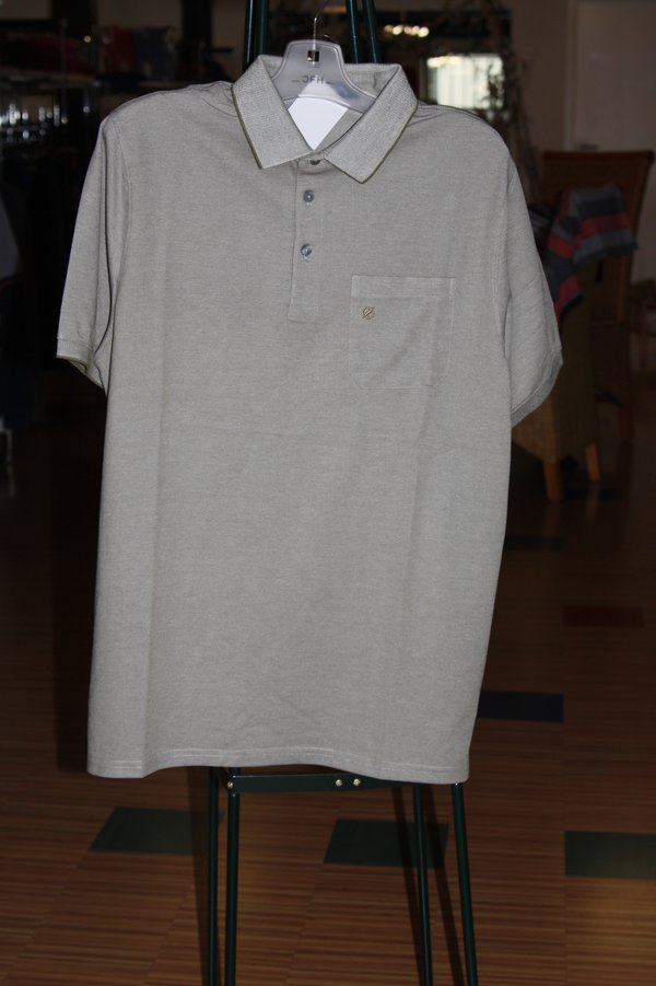 Herren-1/2 Polo Hemd, regular fit, mit Brusttasche, material khaki , rot bild hinzu